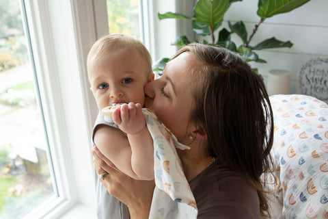 Leo Rainbows Lovey Teething Blanket