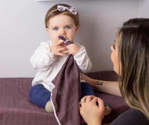 Merlot Lovey Teething Blanket