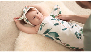 Wild at Heart Greenery Swaddle Blanket