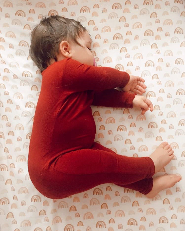 London Rainbows Fitted Crib Sheet
