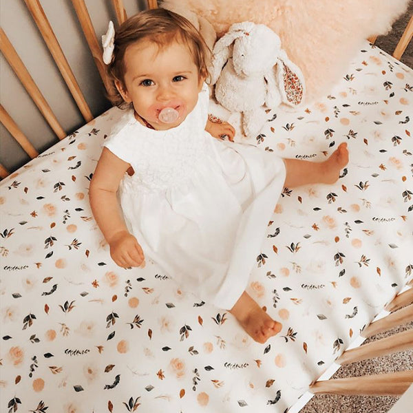 Magnolia Floral Fitted Crib Sheet